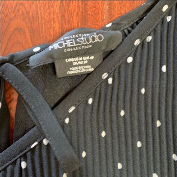 Michel Studio Pleated Polka Dot Dress - Picture 5 of 7